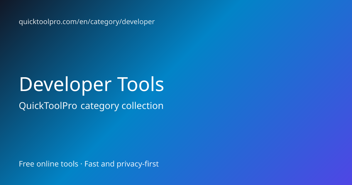 Developer Tools - Free Online Tools Collection