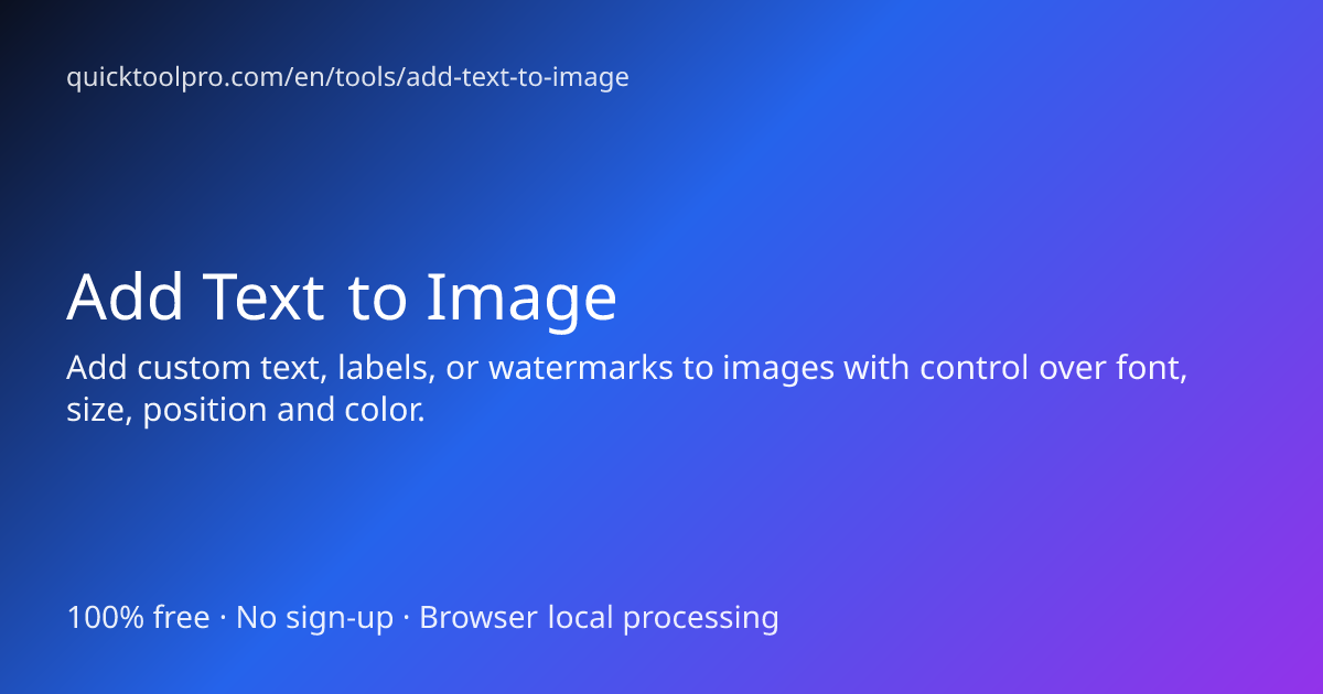 Add Text to Image - QuickTools