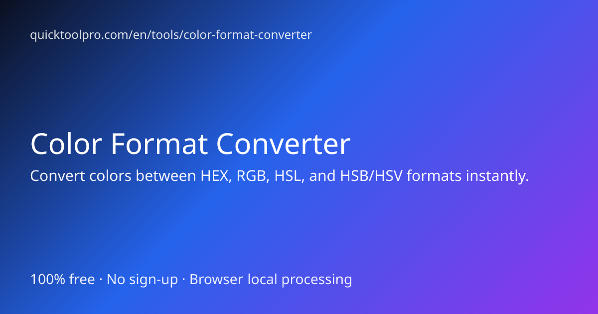 Color Format Converter - QuickToolPro