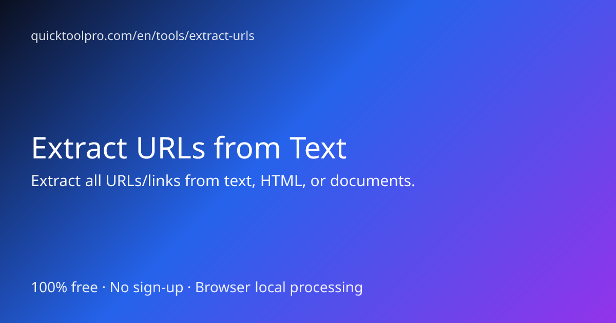Extract URLs from Text - QuickToolPro